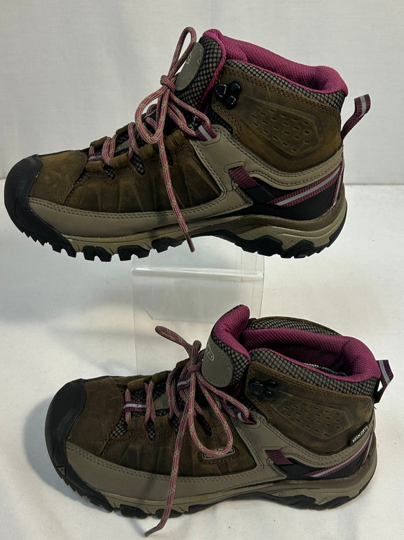 Ladies Hiking Boots, Tan/Pink, Size 7, NEW