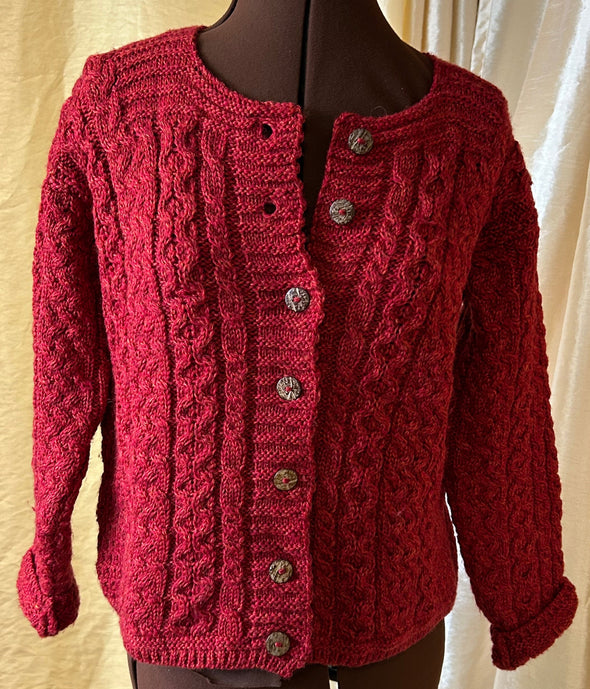 Ladies Long Sleeve Sweater, Size Small, Burnt Red,