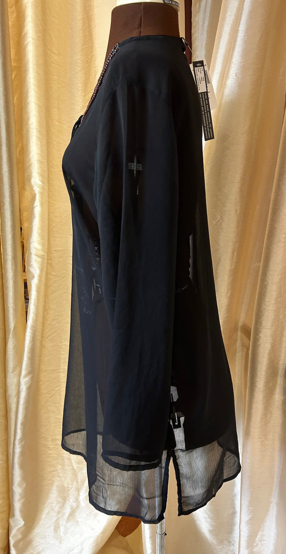 Ladies Long Sleeve Sleeve Black Blouse/CoverUp. Size Large