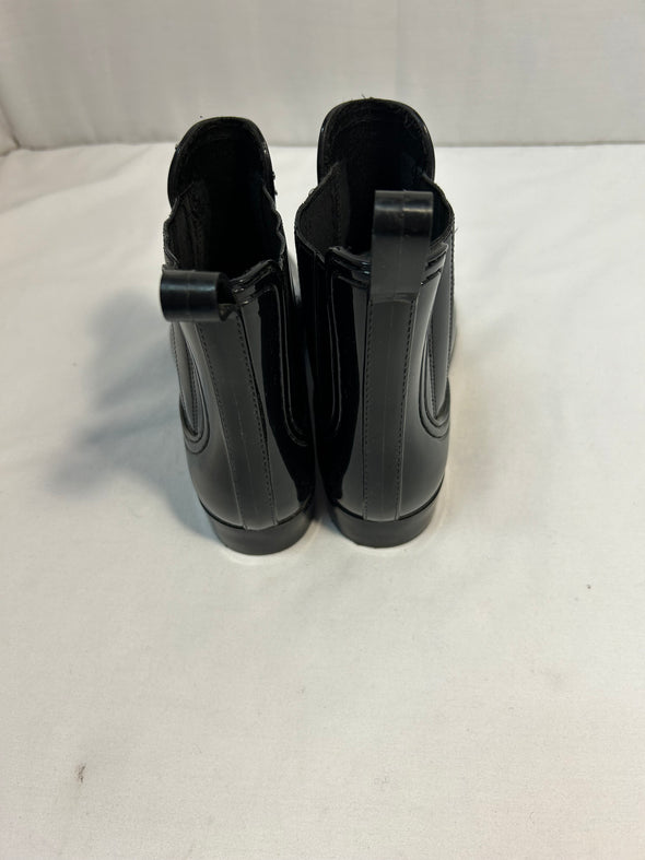 Shiny Rubber  Women’s Ankle Rain Boots, Black, Size 38.5, NEW