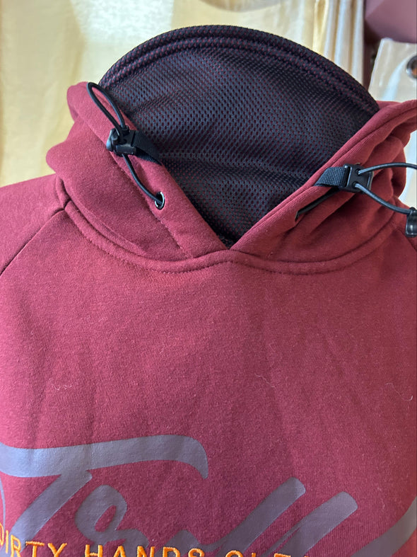 Men's Fleece Lined Hoodie, Burgundy, Size Large