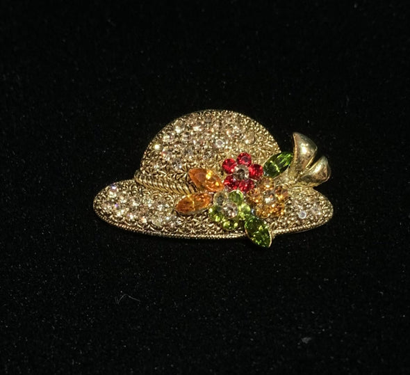 Vintage Labella Rhinestone Hat Brooch