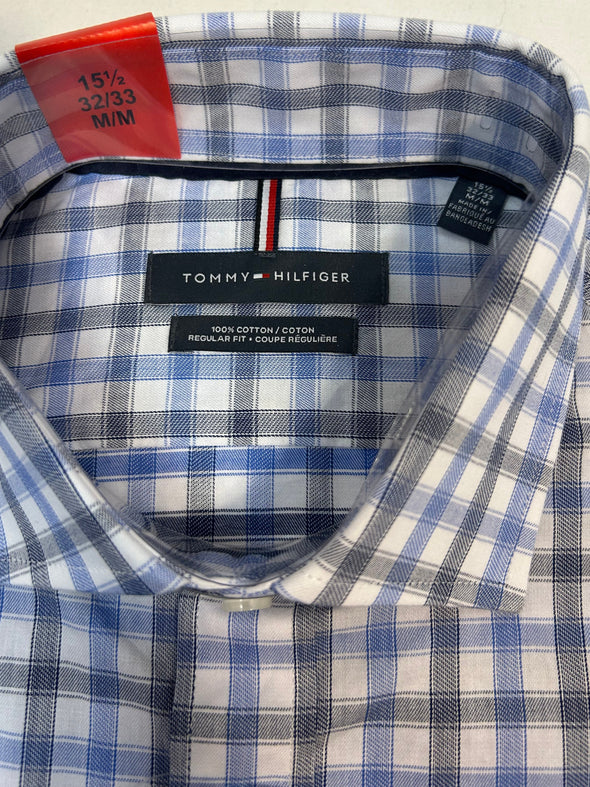 Men's Blue Plaid Shirt, Designer Brand, Medium, NEW