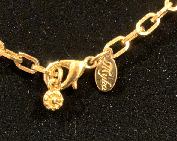 Myka Gold Tone Necklace with Rhinestones