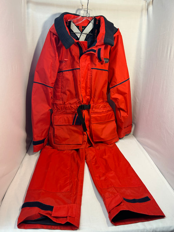 2-Piece Storm Front Rain Suit, Red, Small, Good Used Condition,