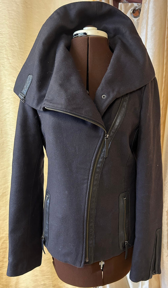 Ladies Grey Jacket, Petite Small, Wool/Viscose,