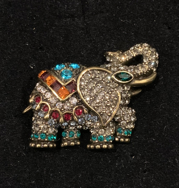 Heidi Daus Bejeweled Elephant Brooch
