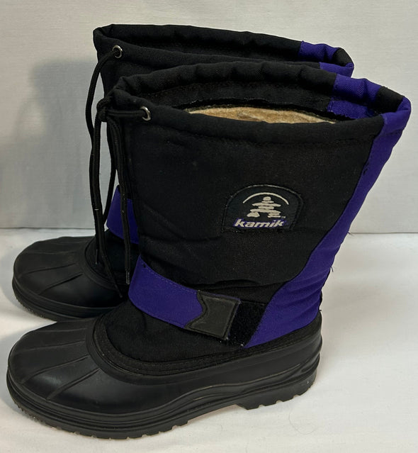 Ladies Winter Boots Black/Purple, Size 6