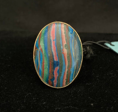 Charles Albert Alchemia Rainbow Calsilica Ring Size 7