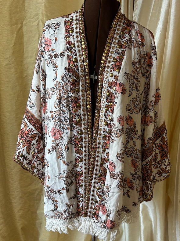 Ladies 3/4 Sleeve Lined Kimono Jacket, L/XL