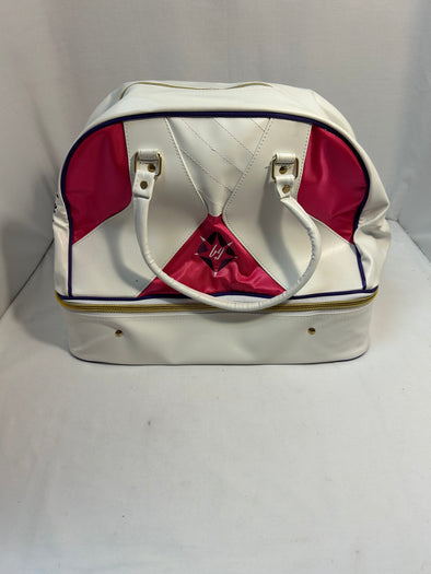 Sports Bag, White/Pink, 2 Layers, Plenty of Space for Equipment and/or Clothing. 14” x20” approx, Gently Used