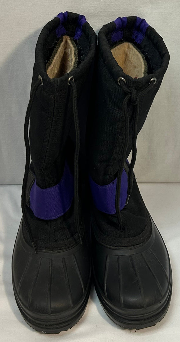 Ladies Winter Boots Black/Purple, Size 6