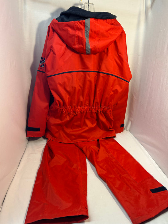 2-Piece Storm Front Rain Suit, Red, Small, Good Used Condition,