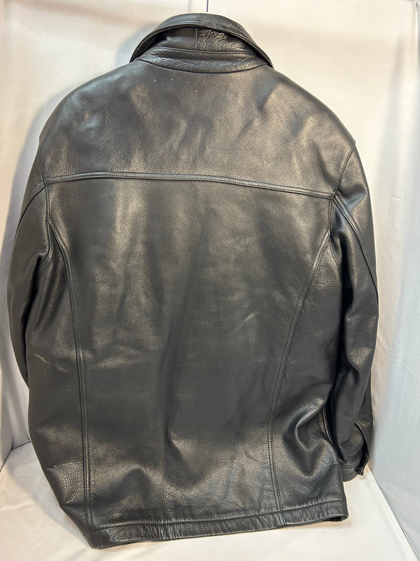 Men's Leather Jacket, Black, Size Large