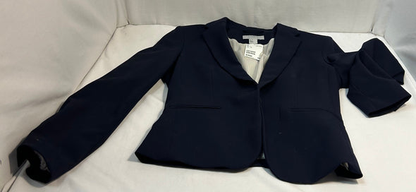 Ladies Long Sleeve Blazer, 1 Button Front, Navy Size 8, NEW