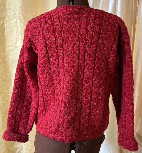 Ladies Long Sleeve Sweater, Size Small, Burnt Red,
