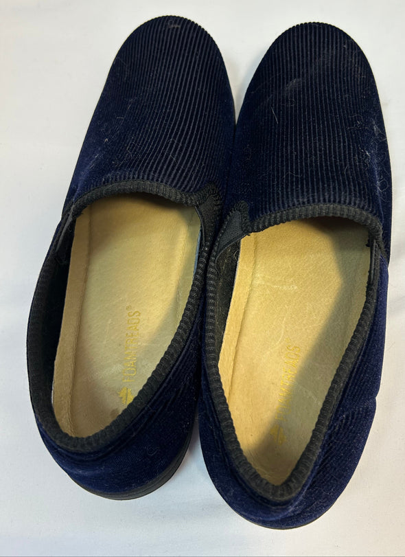 Men's Corduroy Slippers, Navy, Size 10, Gently Used