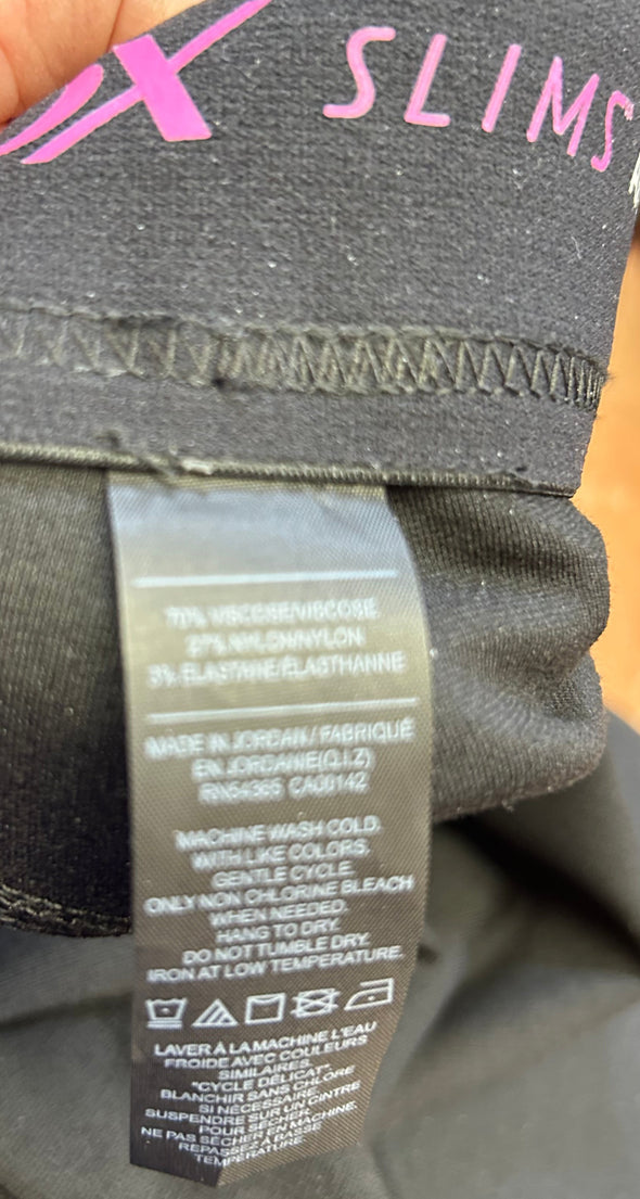 Ladies Ankle Length Stretch Pants, Black, Size 10-12, NEW