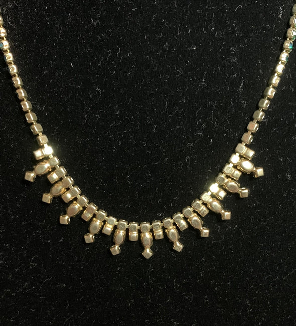 Vintage Signed Sherman Blue Aurora Borealis Necklace