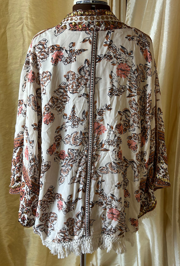 Ladies 3/4 Sleeve Lined Kimono Jacket, L/XL