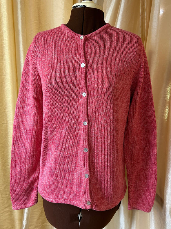 Ladies Long Sleeve 100% Cotton Cardigan, Size Medium