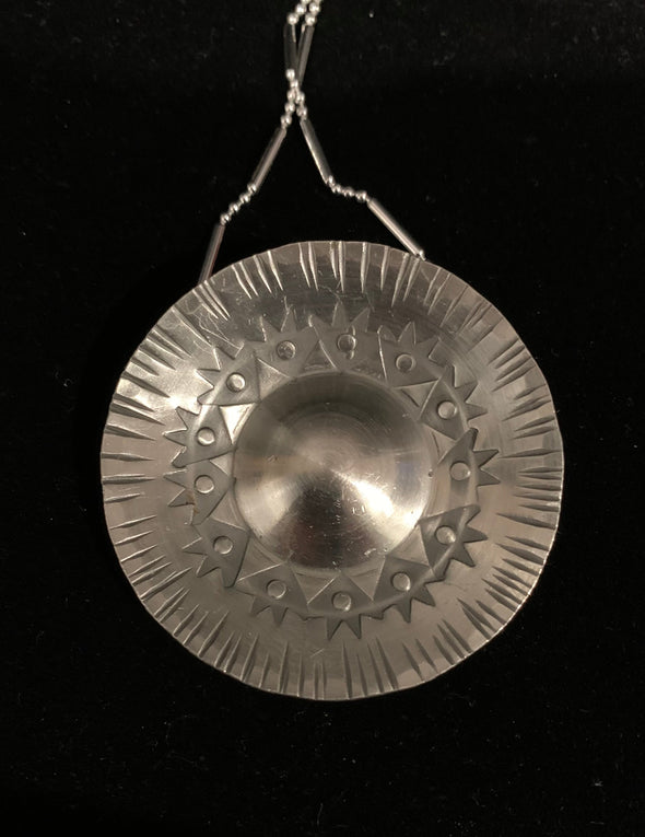 Signed Jyde Kunst Danish Pewter Necklace with 925 Silver Chain