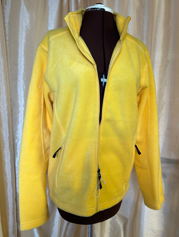 Plush Fleece Jacket, Yellow, Size Small,