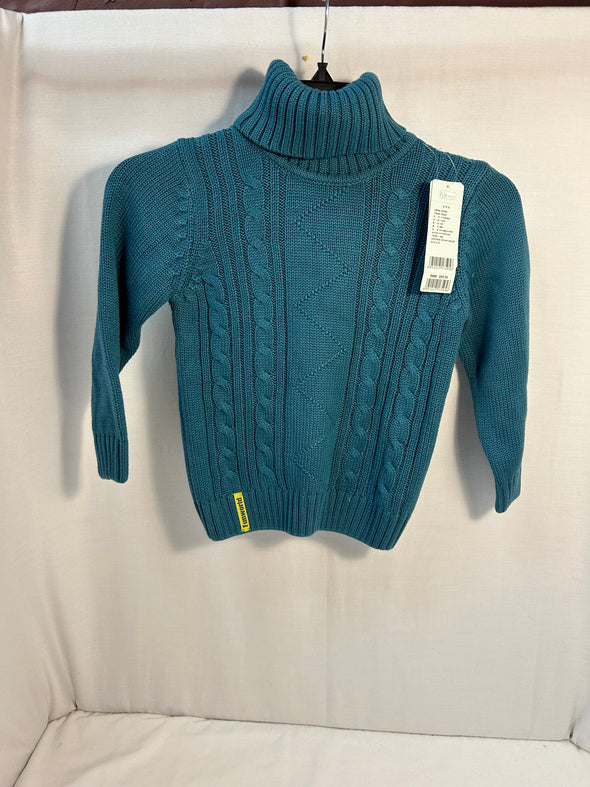 Youth Long Sleeve Turtle Neck Sweater, Teal, Size 10