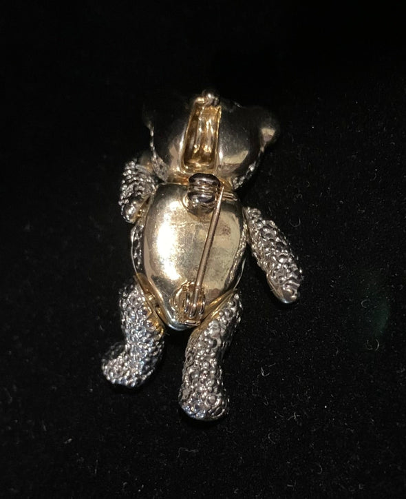 Vintage Articulating Teddy Bear Brooch/Pendant