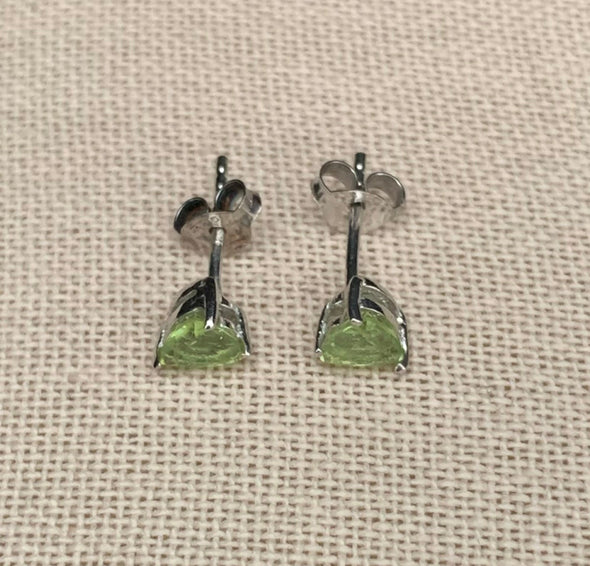 Sterling Silver Peridot Stud Earrings