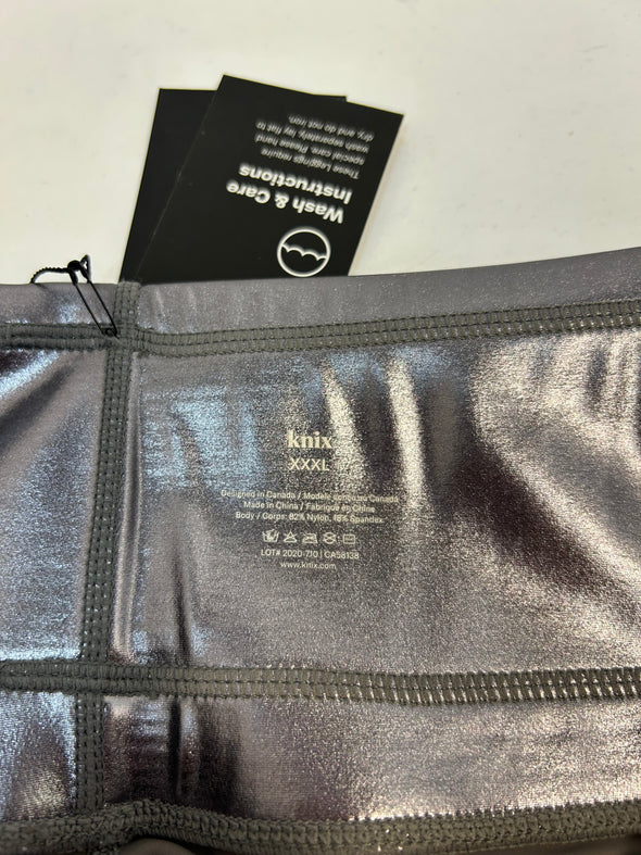 Women’s Stretch Leggings, High Waist, Silver, 3XL,