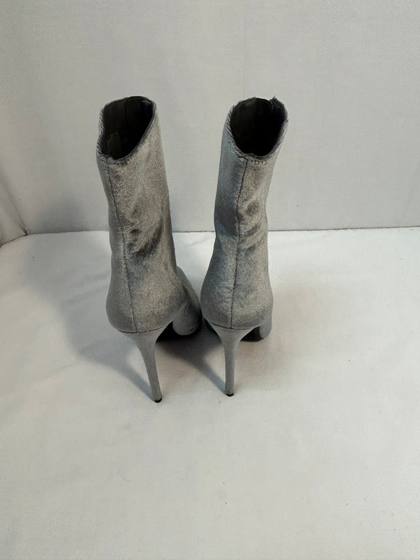 Above Ankle 4.5” Stilleto Glamour Boots, Pewter Colour, Size 7.5