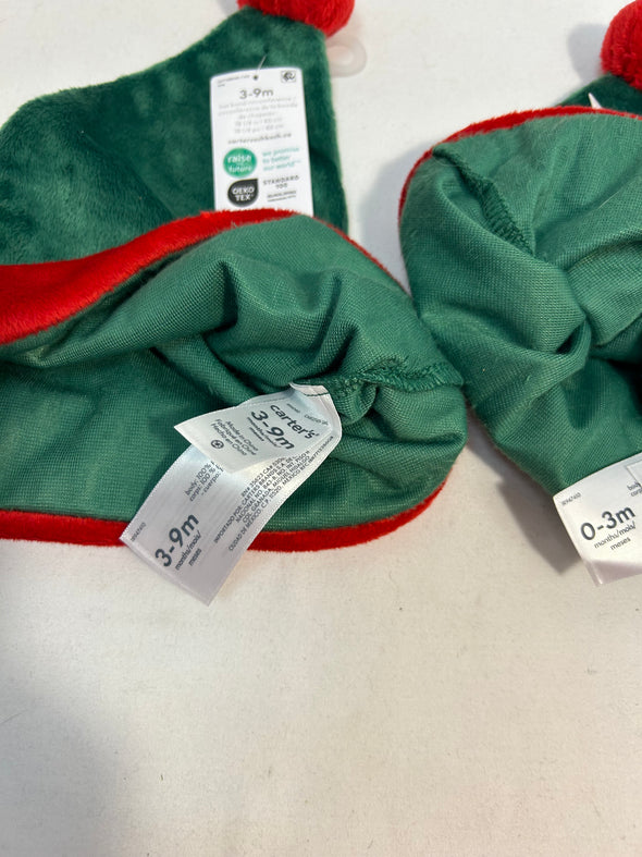 2 Infant Elf Hats, 1 is 0-3 Months, 1 is 3-9 Months