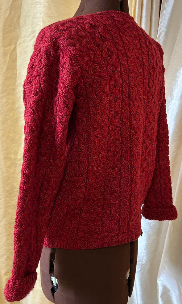 Ladies Long Sleeve Sweater, Size Small, Burnt Red,
