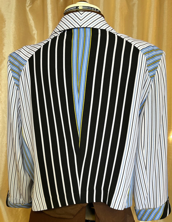 Ladies 3/4 Sleeve Stripe Jacket, Size Large
