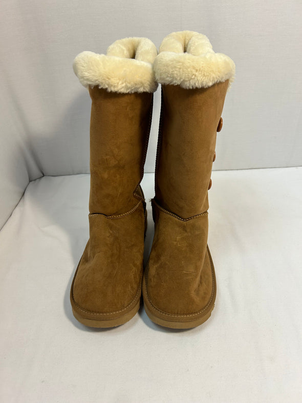 Knee High Winter Boots, Chestnut Brown, Size 10