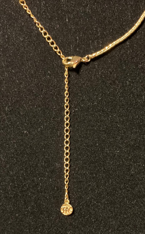 Butler Double Heart Pendant on Gold Toned Chain
