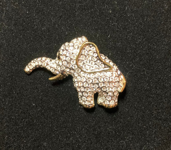 Butler Clear Rhinestone Elephant Pin