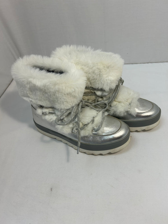 Ladies Winter Boots, Silver/White, Size 9