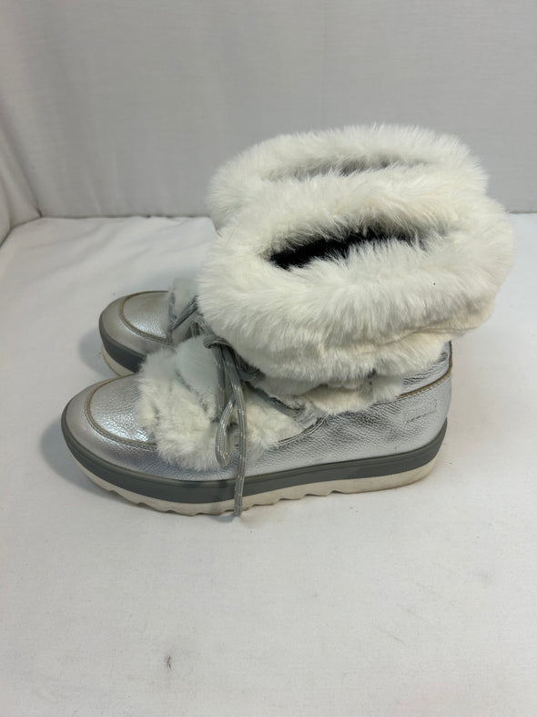 Ladies Winter Boots, Silver/White, Size 9