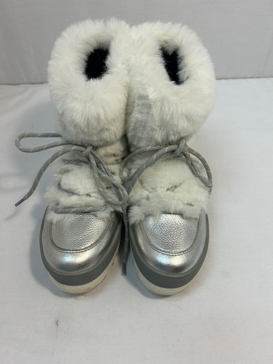 Ladies Winter Boots, Silver/White, Size 9