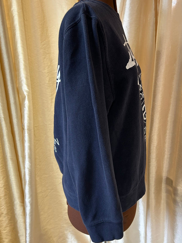 Vintage Stussy Sweatshirt, Navy/White, Size Medium,