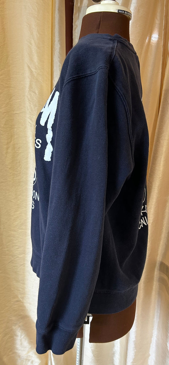 Vintage Stussy Sweatshirt, Navy/White, Size Medium,