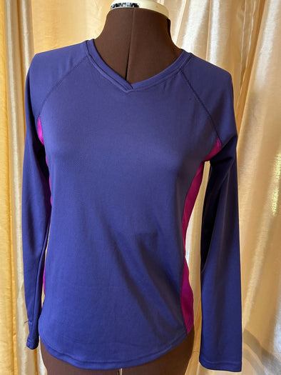 Ladies Long Sleeve Activity Top, Purple, Size 6, Made in UK