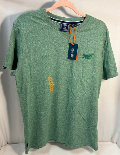 Short Sleeve Vintage Logo Embroidered Tree T-Shirt, Green, XL