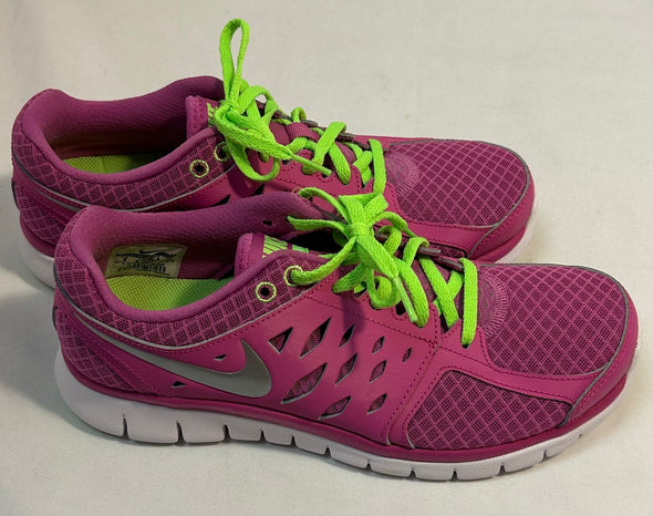 Women's Flex Running Shoes, Pink, Green, Size 9, NEW