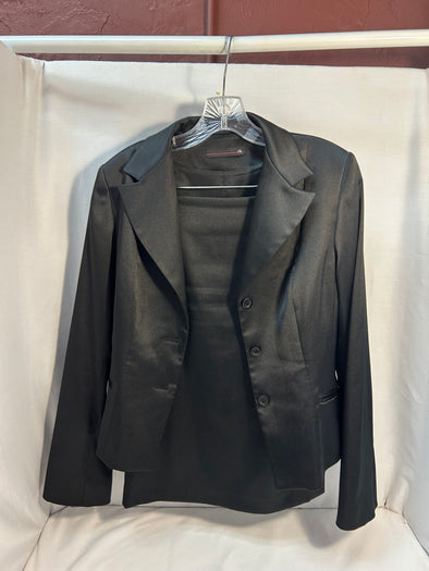 Ladies 2-Piece Suit, Jacket & Pencil Skirt, Black, Size 10