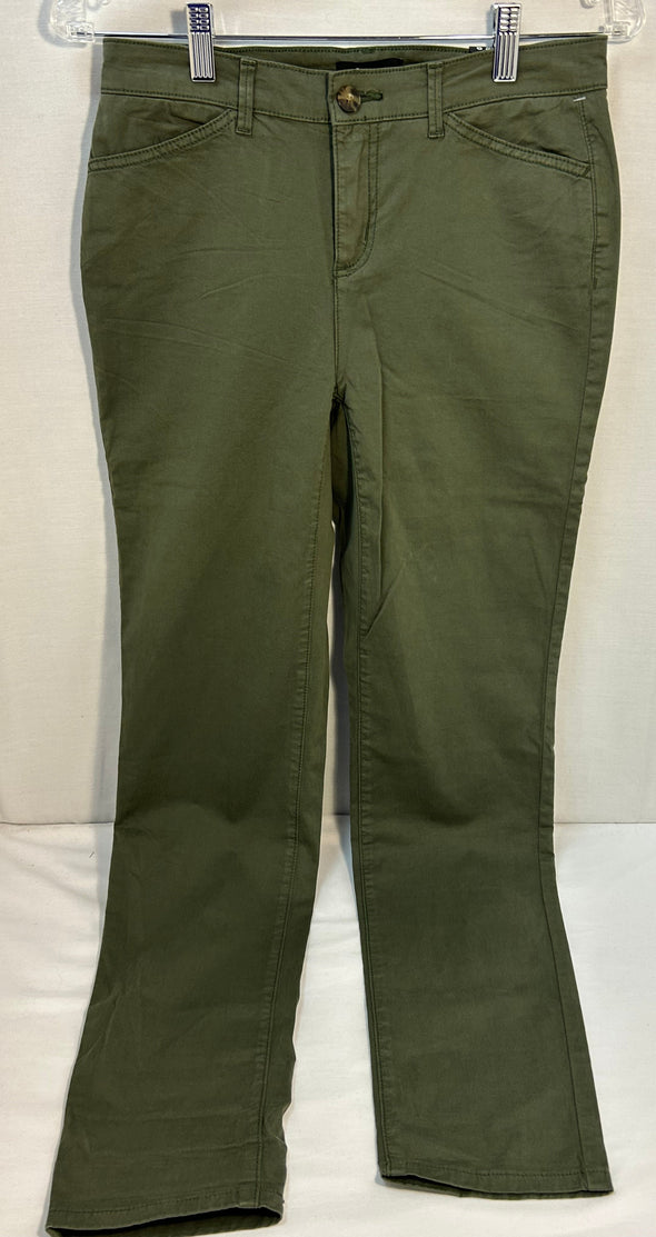 Ladies Slim Fit Chino Jeans, Green, Size 0