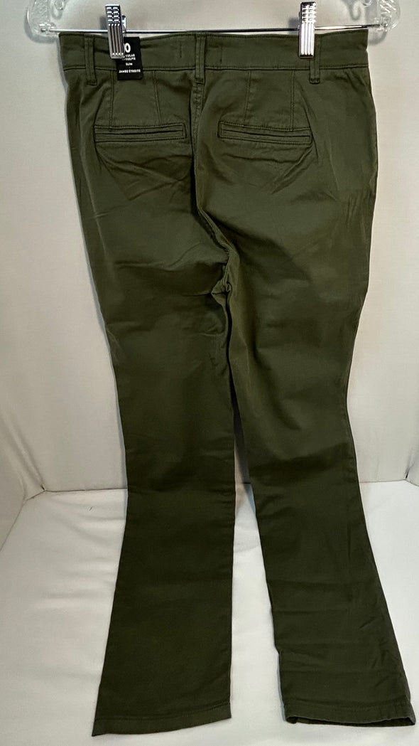 Ladies Slim Fit Chino Jeans, Green, Size 0