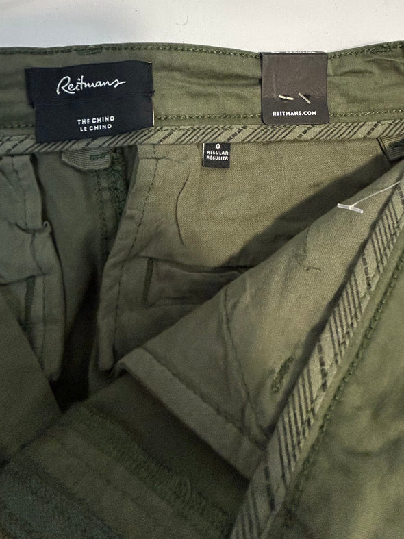 Ladies Slim Fit Chino Jeans, Green, Size 0